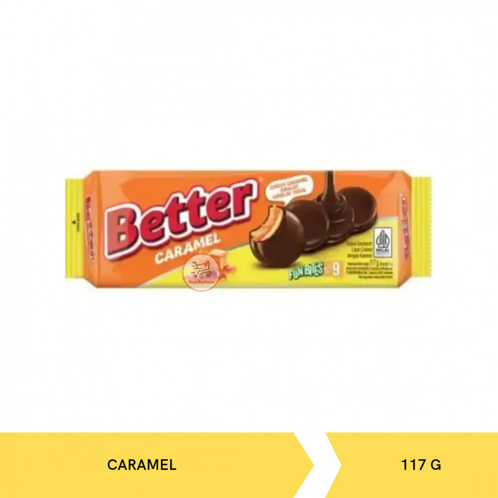 BETTER SANDW CARAMEL FUN BITES 117G X 24