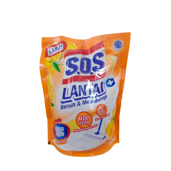 SOS FLOOR ORANGE SPLASH POUCH 1400ML X 6
