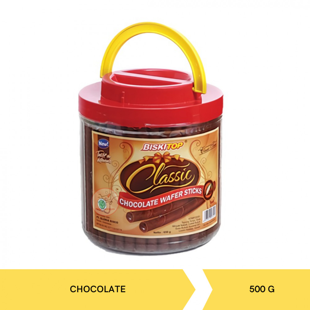BISKITOP CHOCO WAFER ROLL STICK 500G X 6