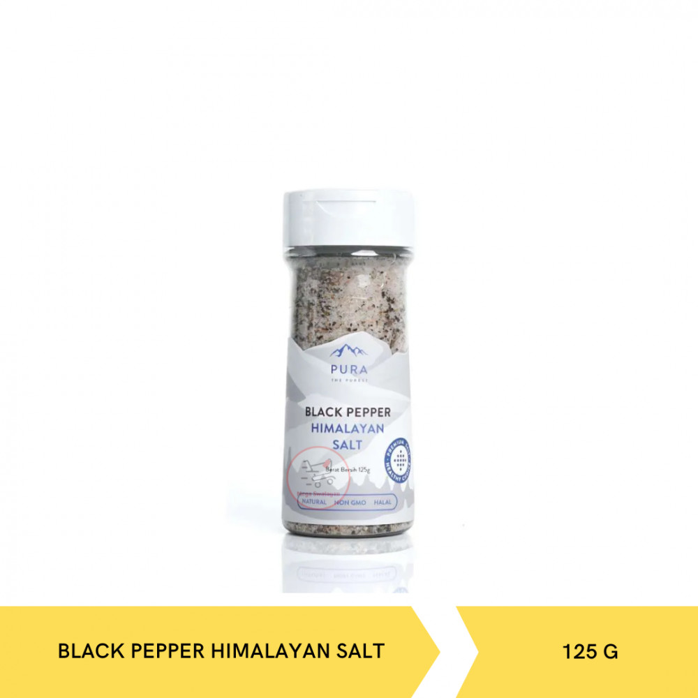 PURA BLACK PEPPER HIMALAYAN SALT BTL 125G