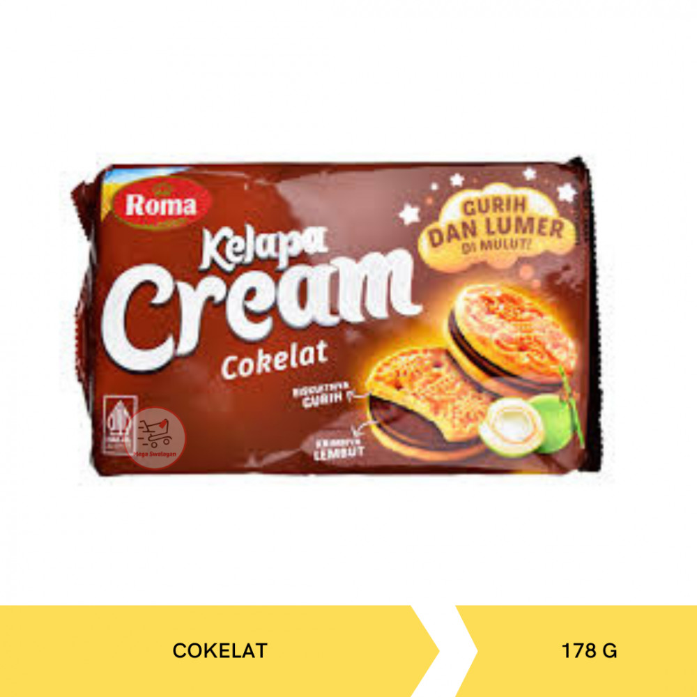 ROMA BISCUIT KELAPA CREAM COKELAT 178G X 28
