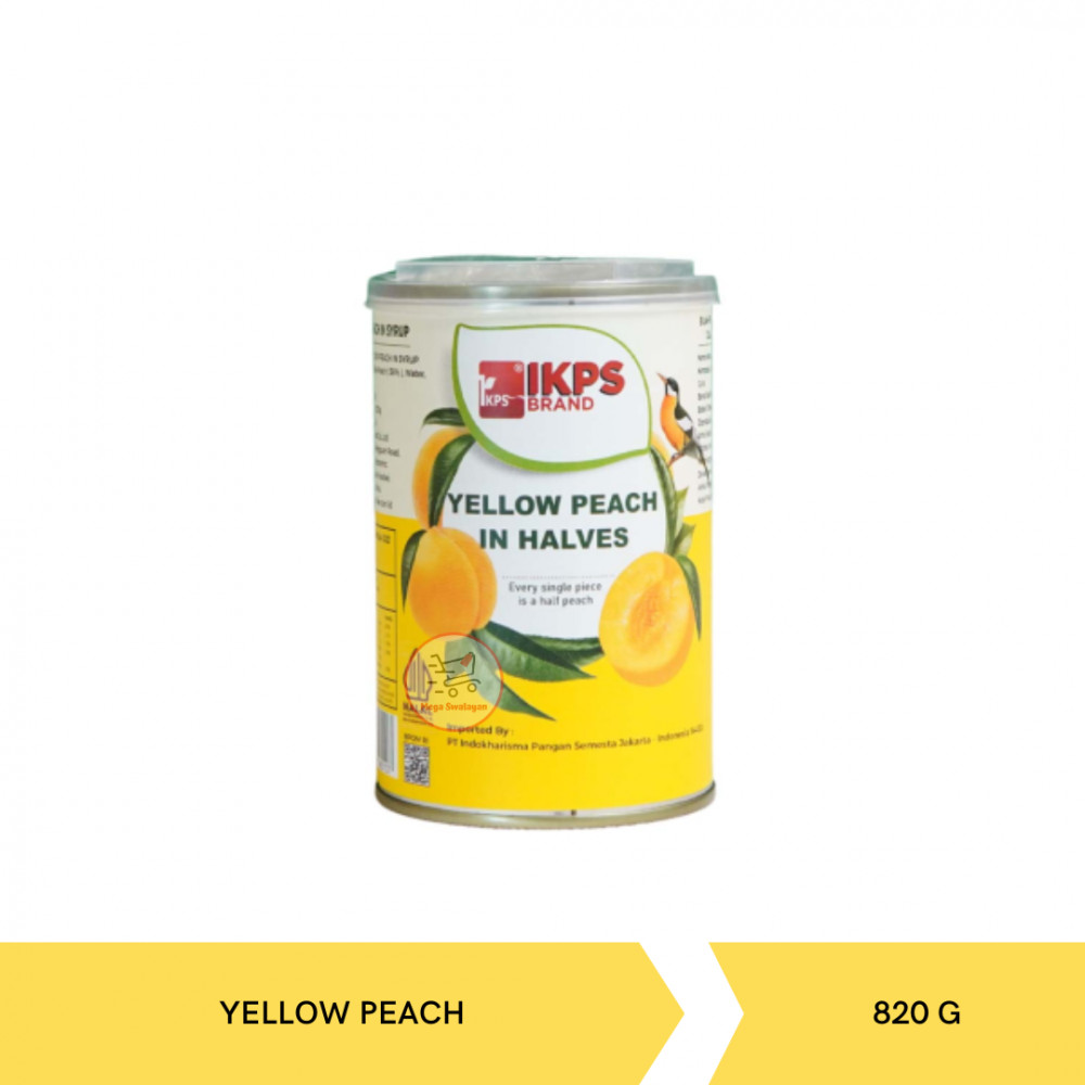 IKPS YELLOW PEACH IN HALVES CAN 820GX12