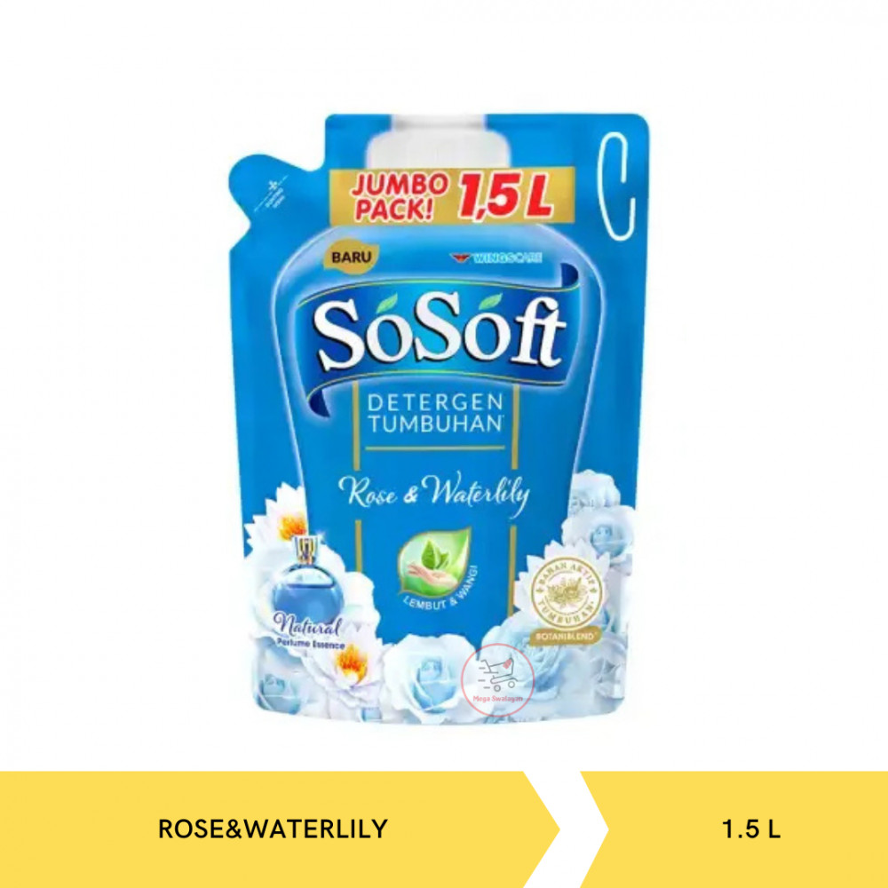 SO SOFT LIQ DET ROSE&WATERLILY POUCH 1.5L X 6