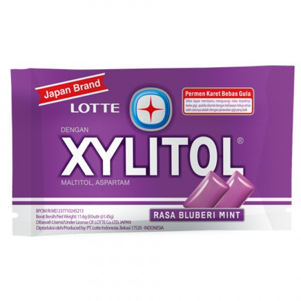 LOTTE XYLITOL BLISTER BLUBERRY 11.6G X 15
