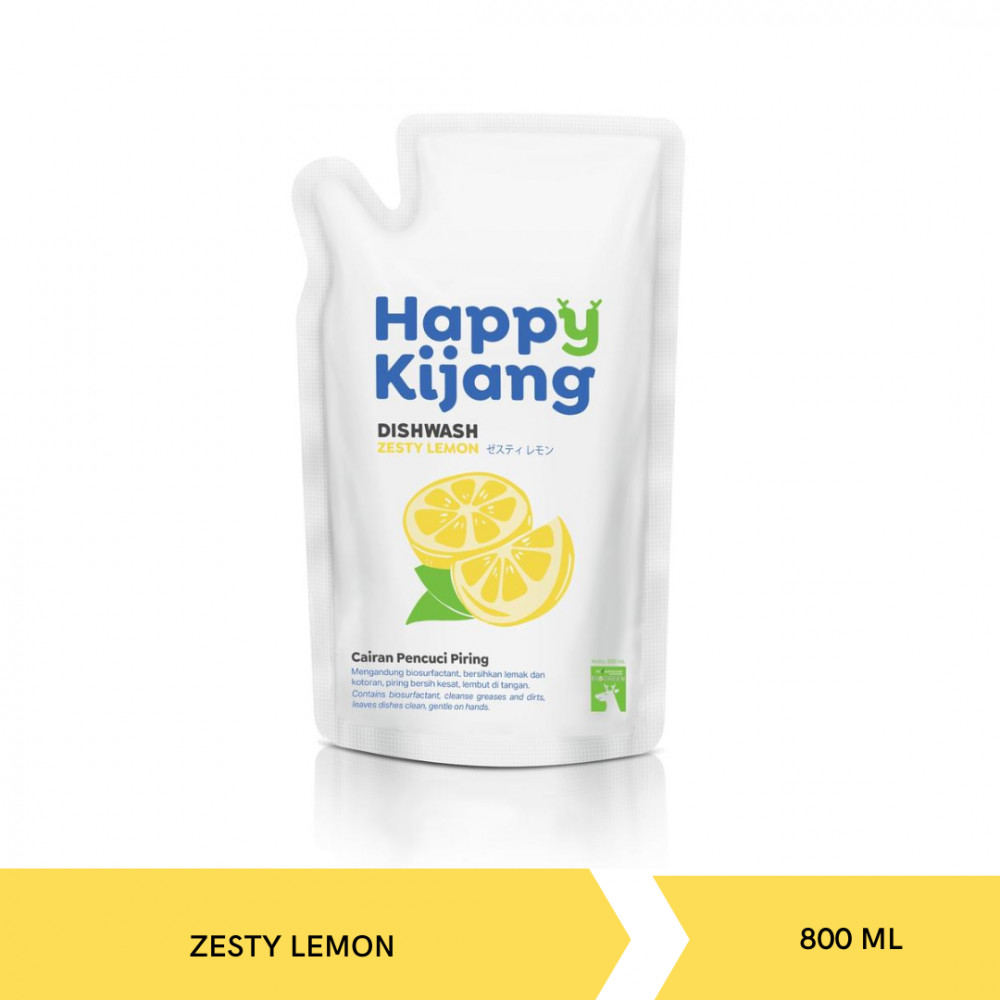 HAPPY KIJANG DISHWASH ZESTY LEMON 800MLX12