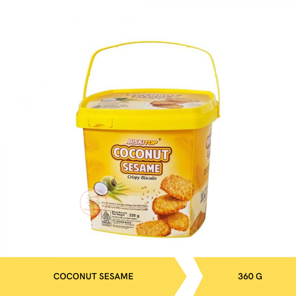 BISKITOP BISCUIT SESAME CCNUT PAIL 360G X 6