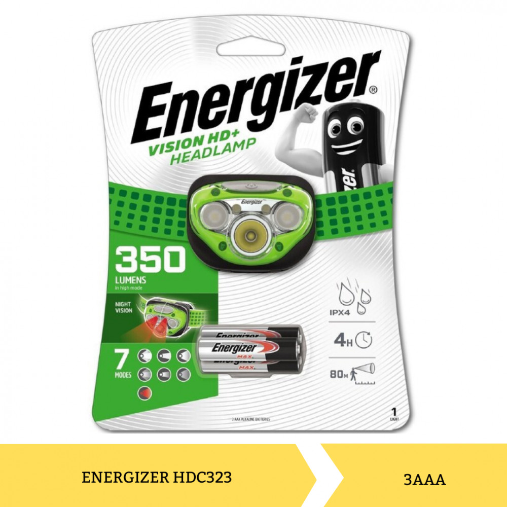 ENERGIZER HDC323 HEADLAMP 350 LUMENS 3AAA