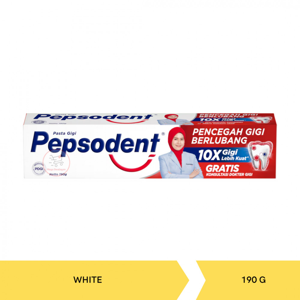 PEPSODENT T.PASTE WHITE 190G X 48