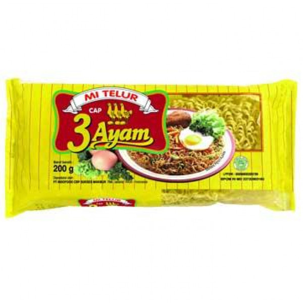 3AYAM MI TELUR KUNING 200G X 20