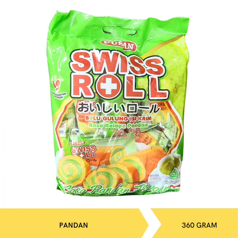 PUSAN SWISS ROLL PANDAN 320G X 8