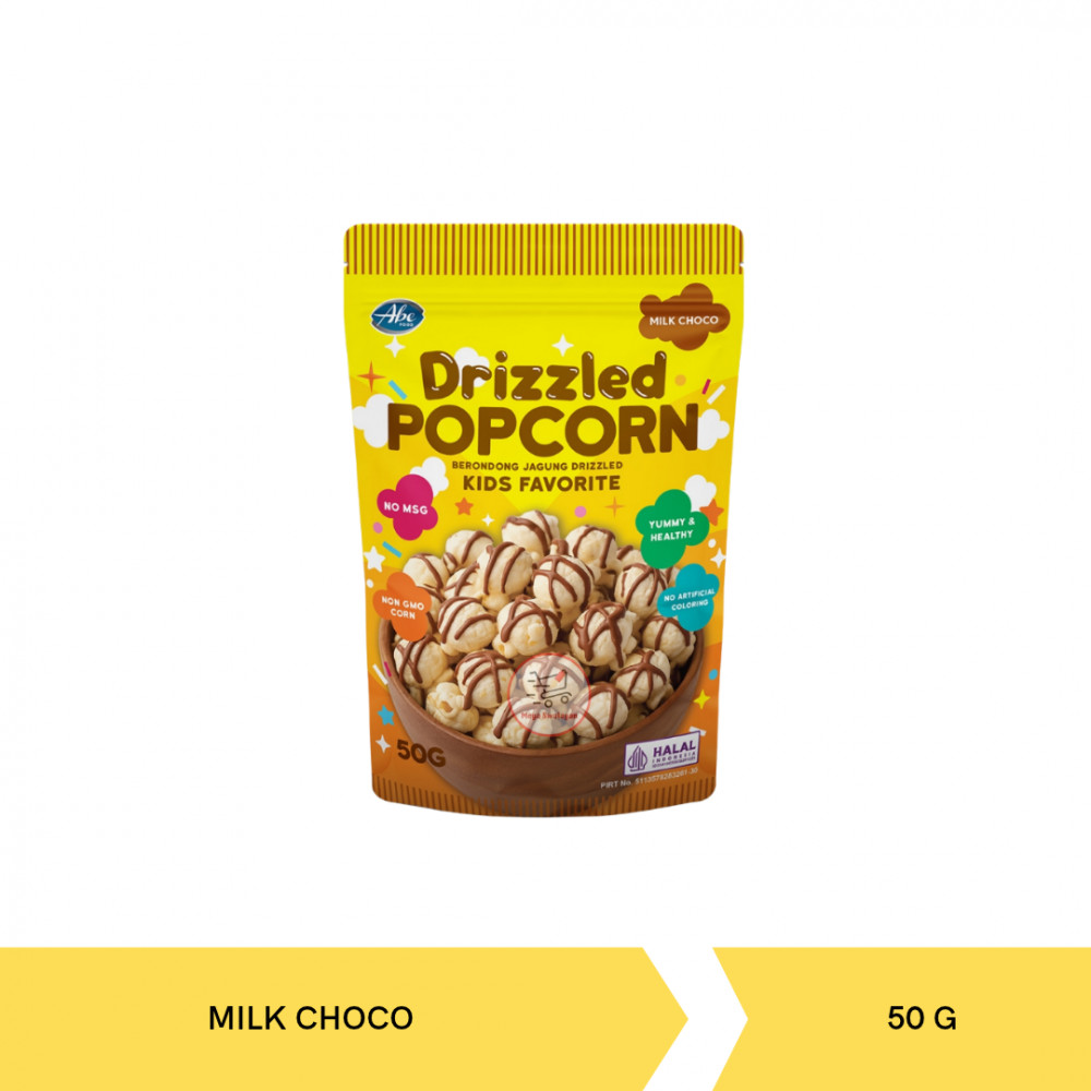 ABE FOOD DRIZZLED POPCORN MILK CHOCO 50G X24