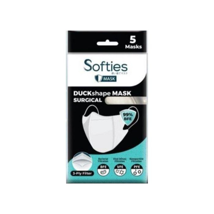 SOFTIES MASK 3PLY SURGICAL DUCKSHAPE 5`S X 90