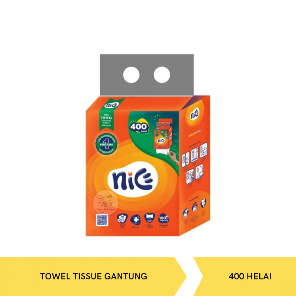 NICE TOWEL TISSUE GANTUNG EMB 400 HELAI X16