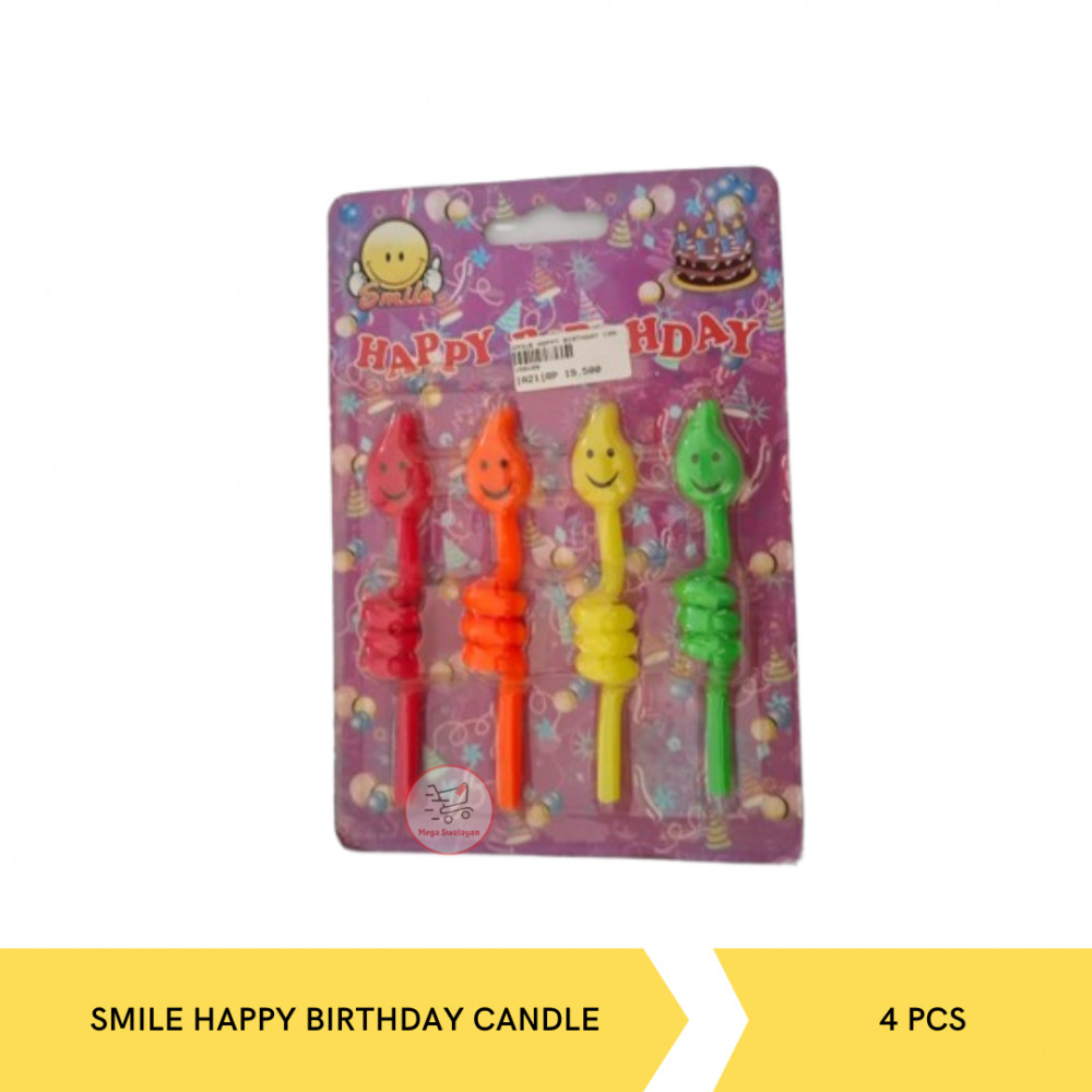 SMILE HAPPY BIRTHDAY CANDLE/4S #150106