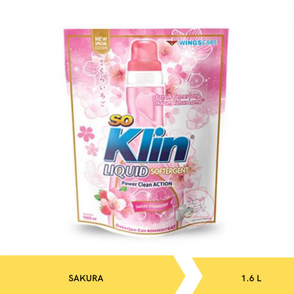 SOKLIN LIQ DET SAKURA POUCH 1.6L X 6