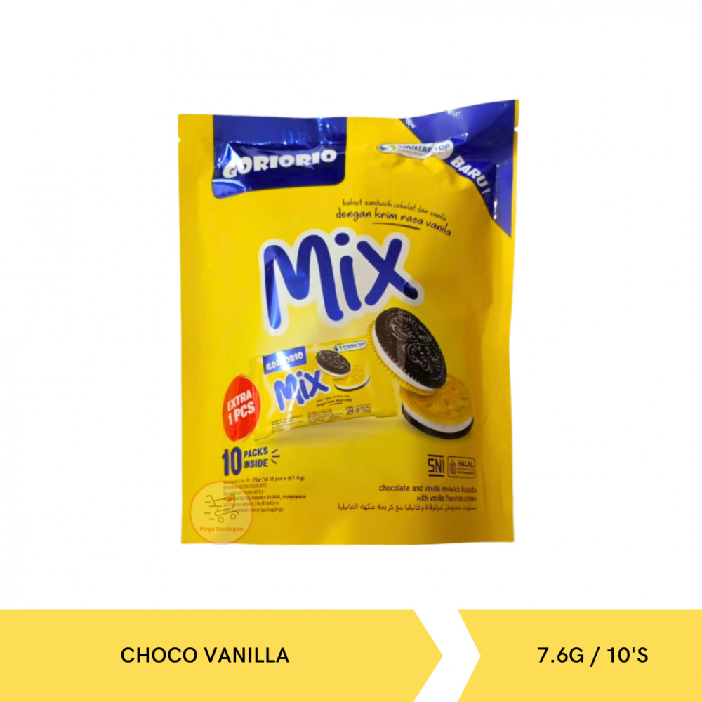 GORIORIO BISCUIT MIX CHOCO VANILLA POUCH 7.6G/10`S X 16