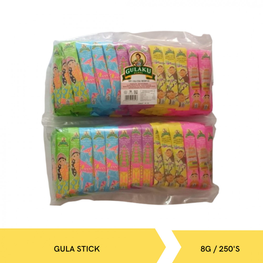 GULAKU SUGAR STICK 8G/250`S PACK X 6