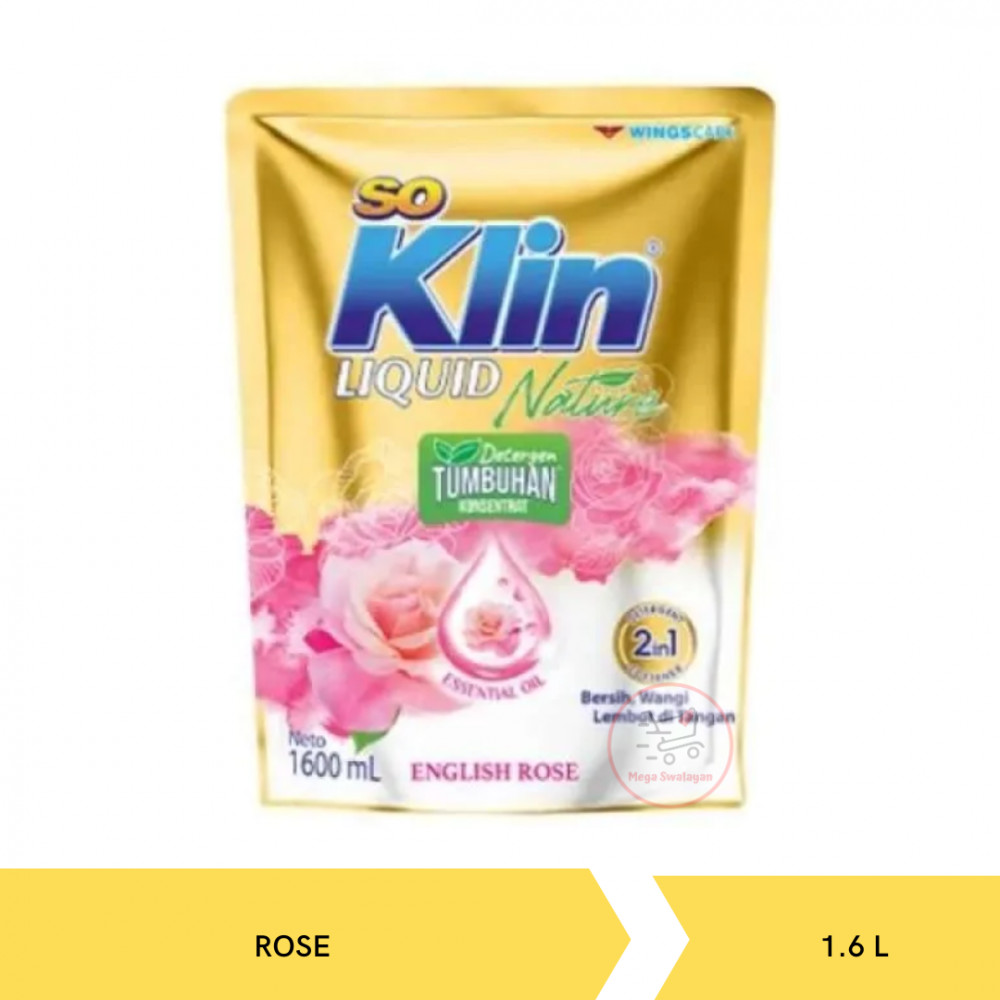 SOKLIN LIQ DET ROSE POUCH 1.6L X 6