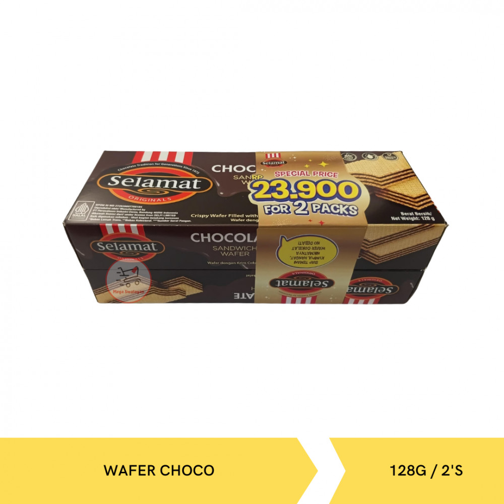 SELAMAT WAFER CHOCO SP 128G/2`S X 12