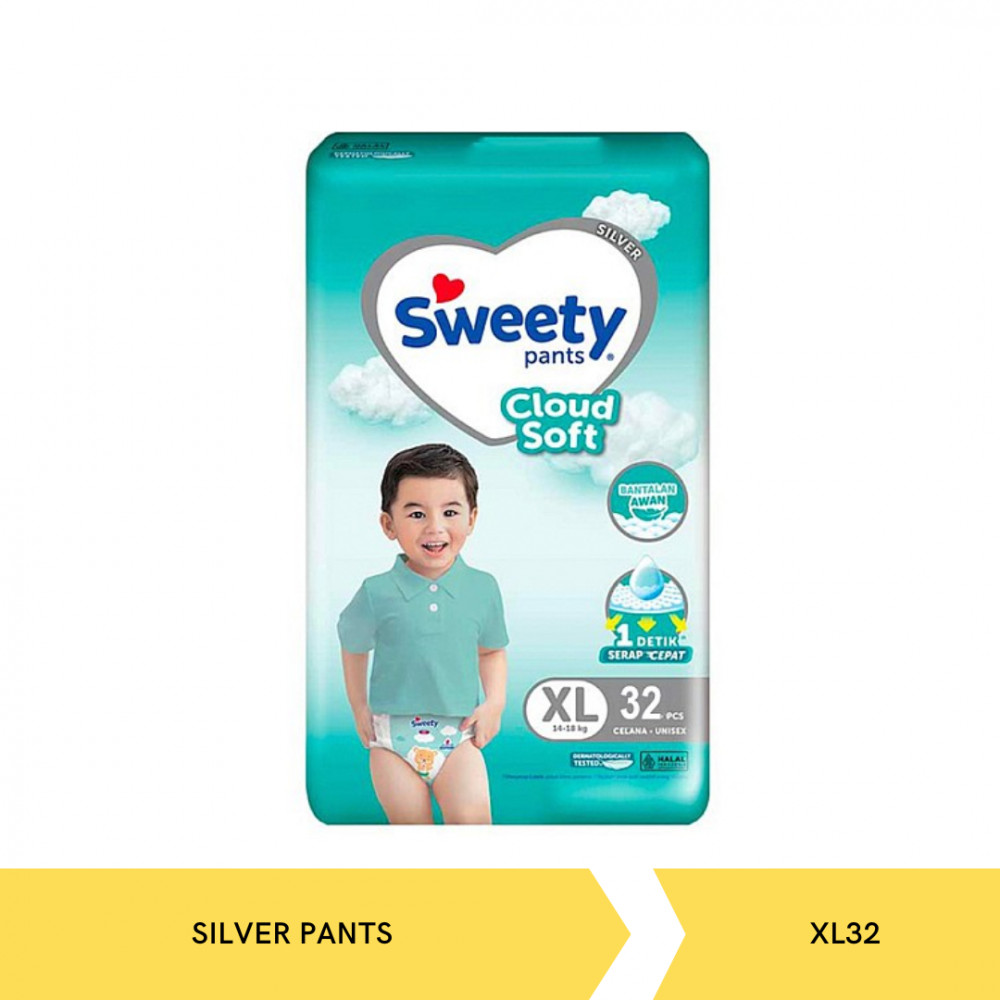 SWEETY SILVER PANTS XL32 X 8