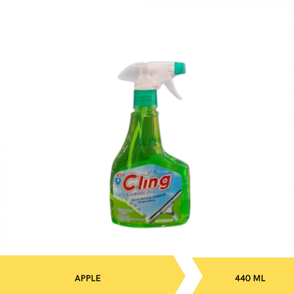 CLING GLASS CLEANER APPLE PUMP 440ML X 12