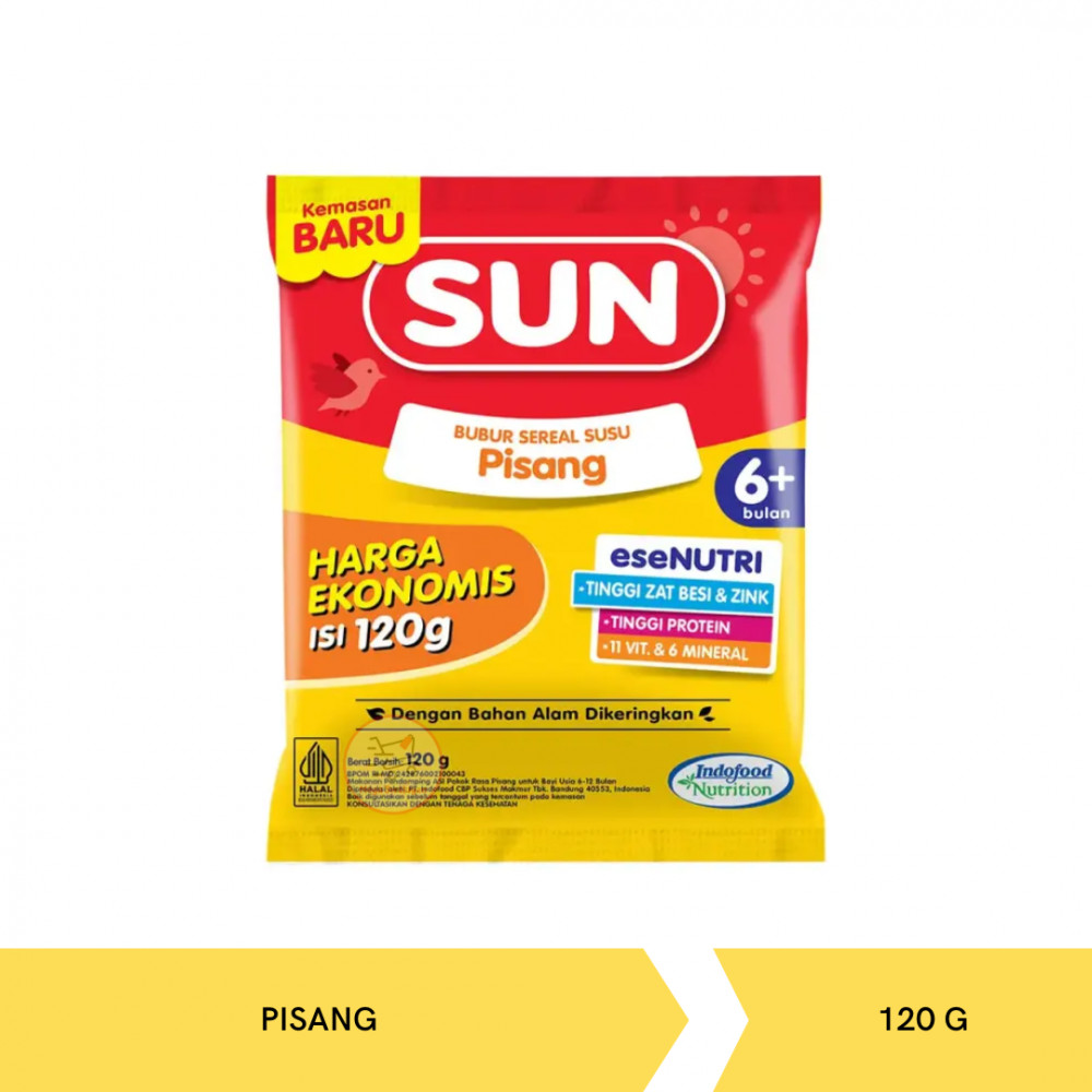 SUN BUBUR 6+ PISANG BAG 120G X 24