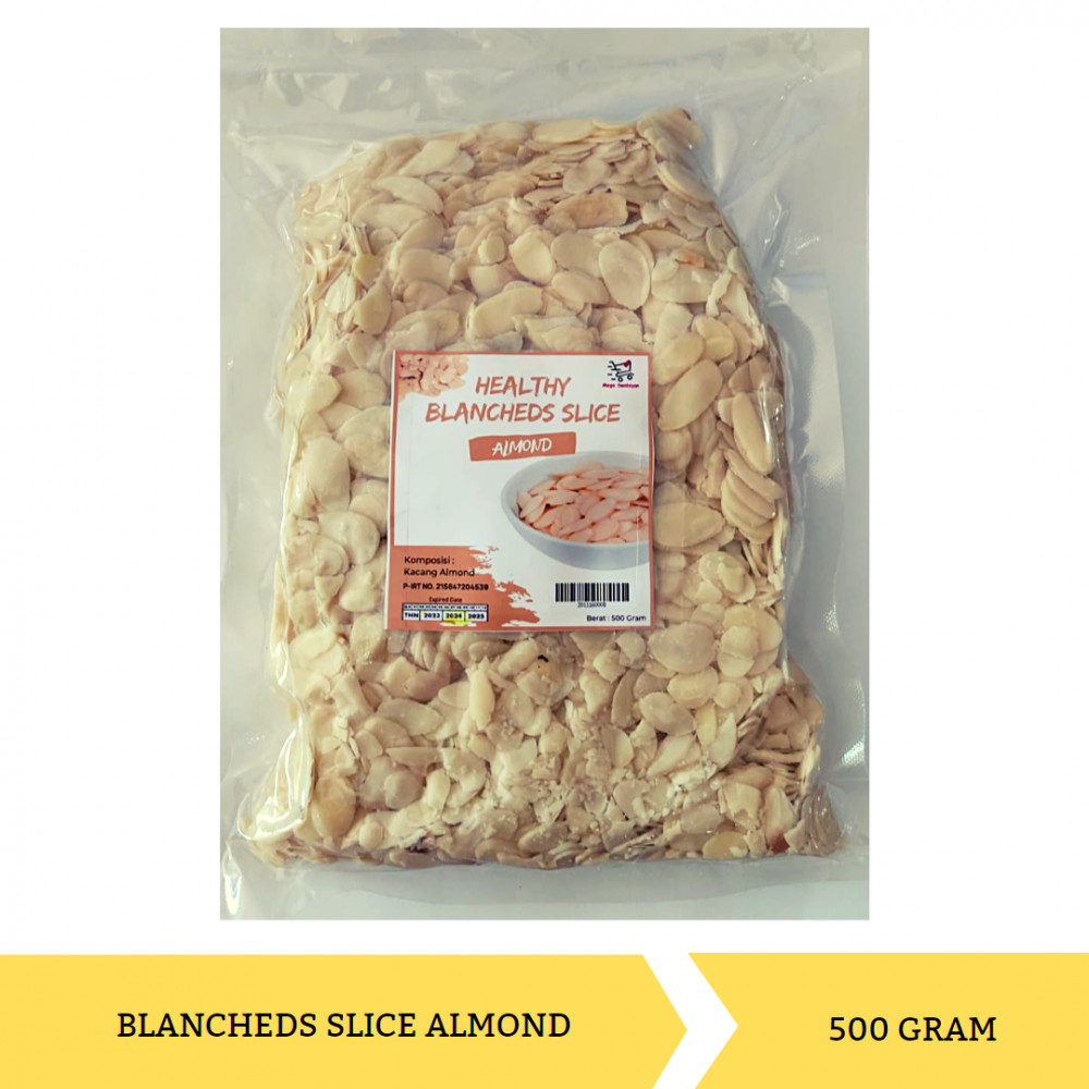 HEALTHY BLANCHEDS SLICE ALMOND 500G