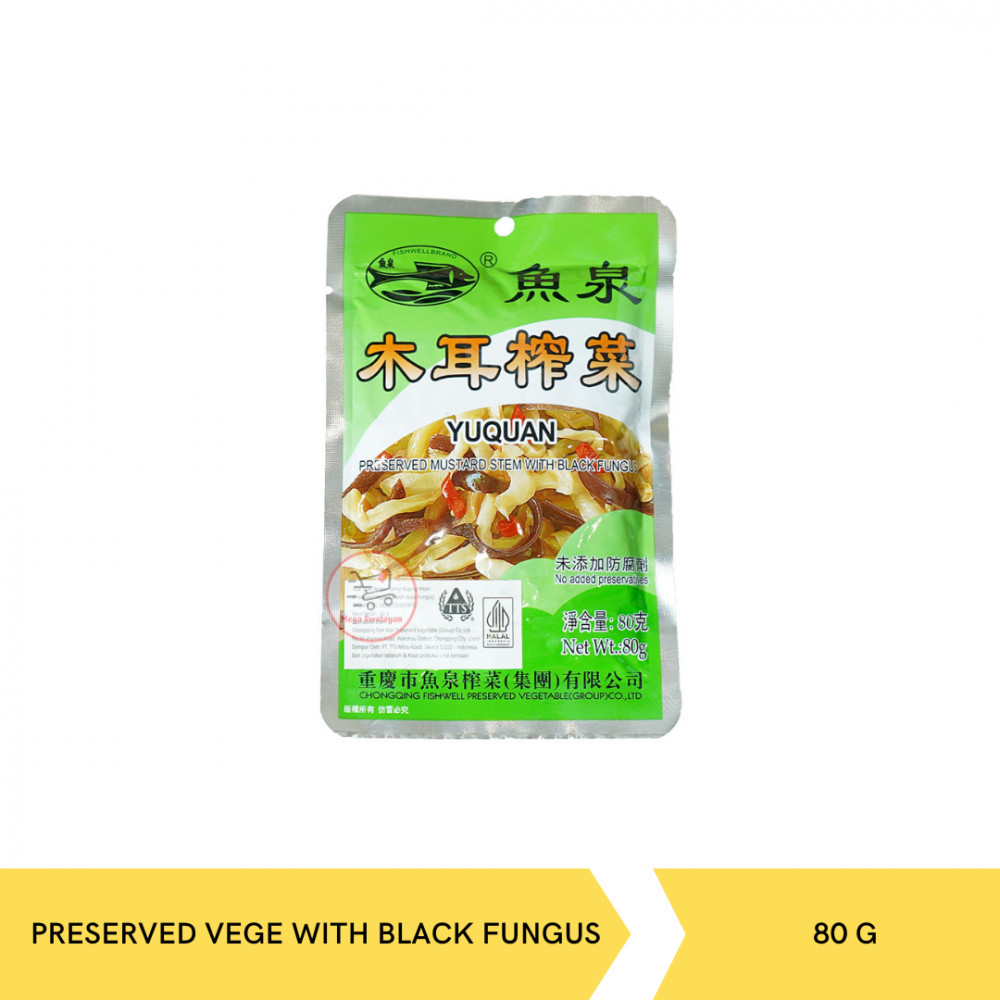 FISH WELL PRESERVED VEGE WITH BLACK FUNGUS 80GX100