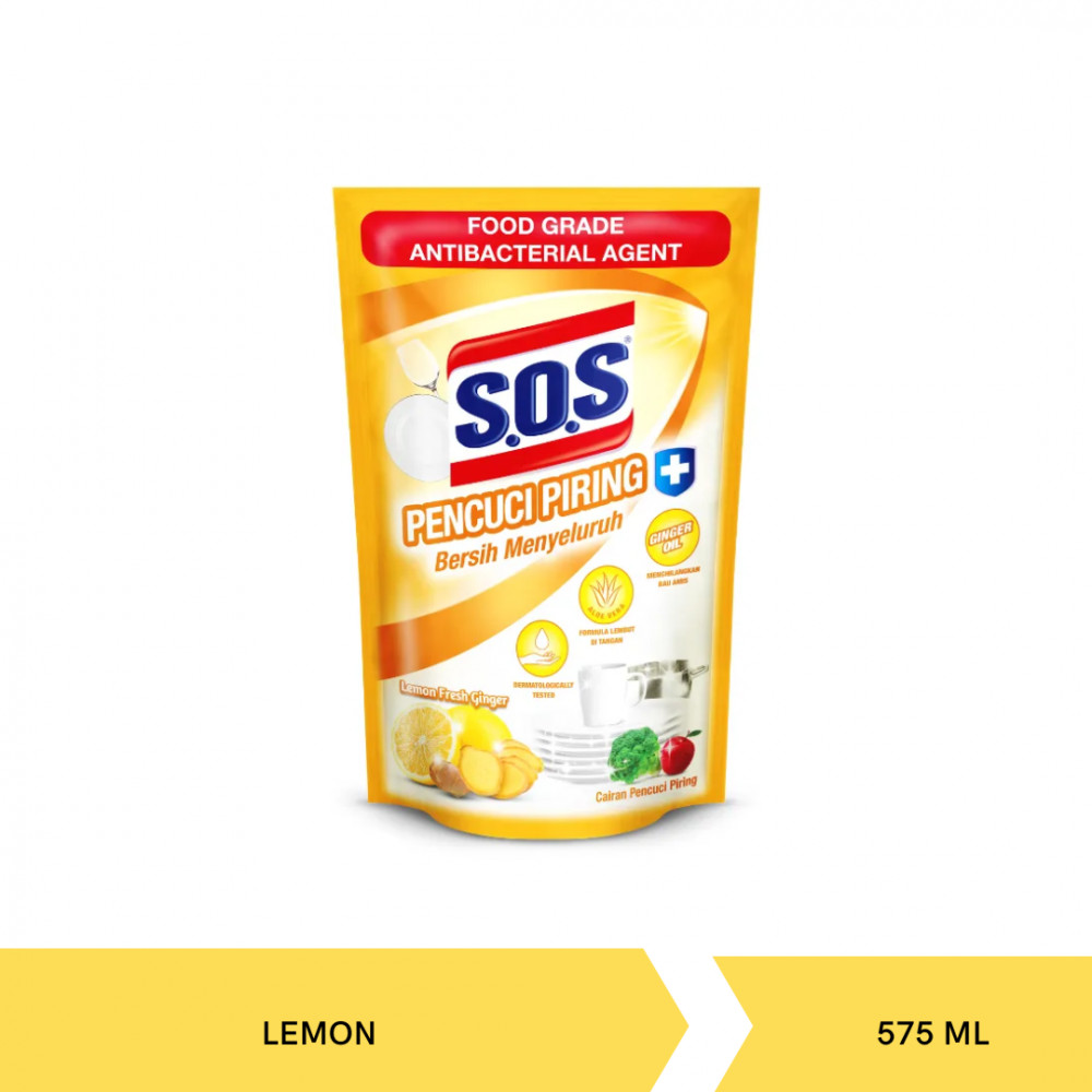 SOS DISH WASH LEMON POUCH 575ML X 12