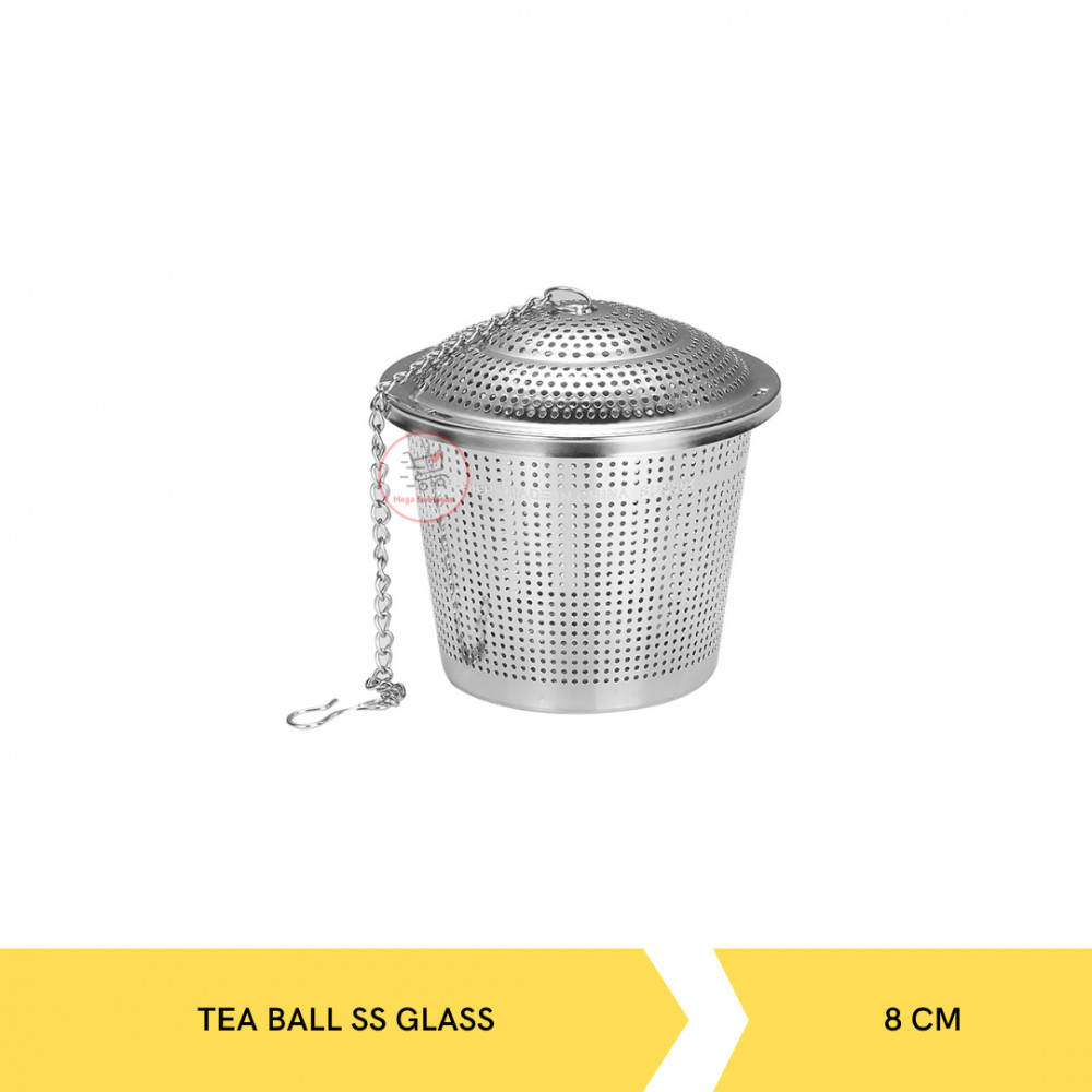 MING WEI TEA BALL SS GLASS PLAT B 8CM #421F