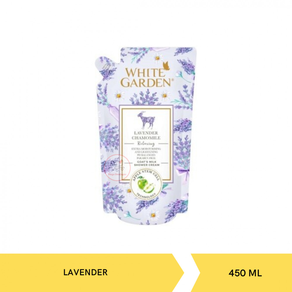 WHITE GARDEN SHOWER LAVENDER POUCH 450ML X 24