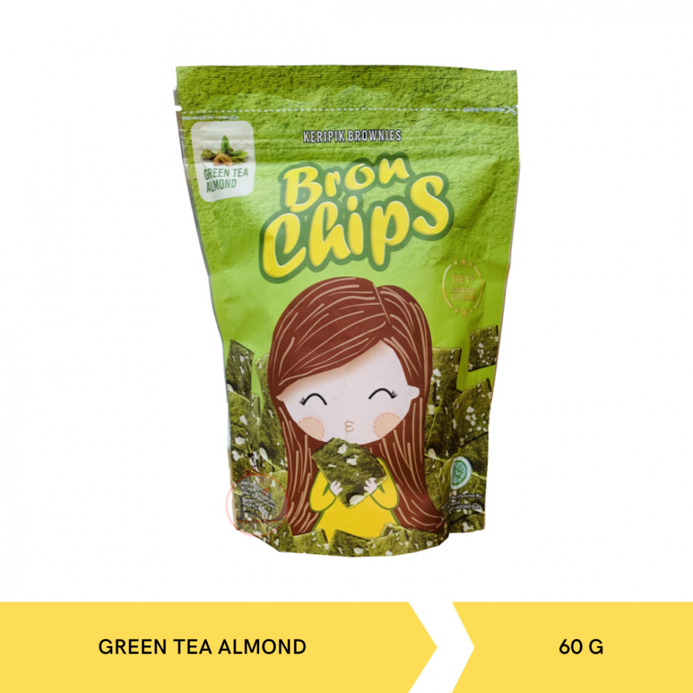 BRON CHIPS KERIPIK BROWNIES GREEN TEA ALMOND 60G