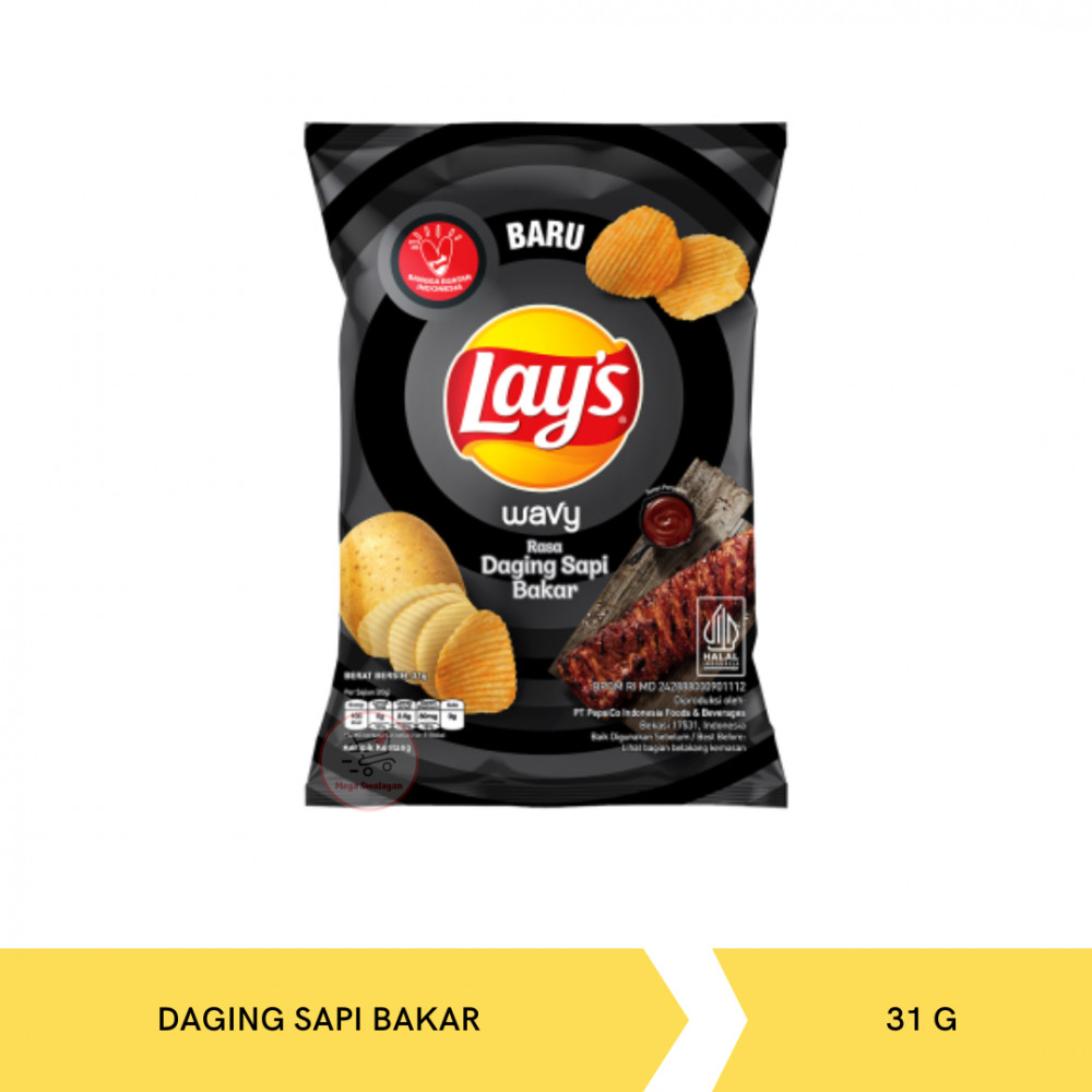 LAYS WAVY DAGING SAPI BAKAR 31G X 30