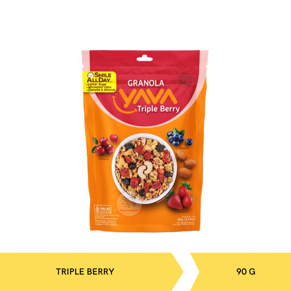 YAVA GRANOLA TRIPLE BERRY 90G X 12