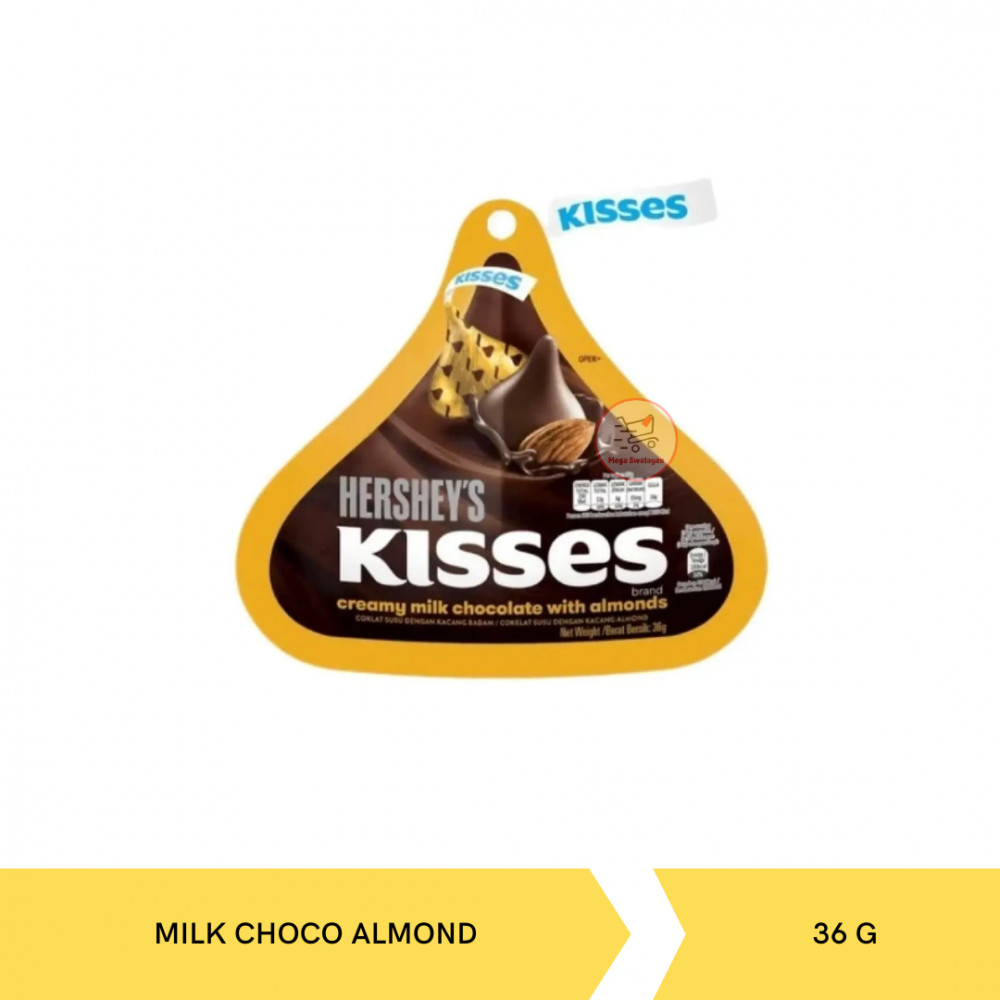 HERSHEYS KISSES MILK CHOCO ALMOND 36G X 24