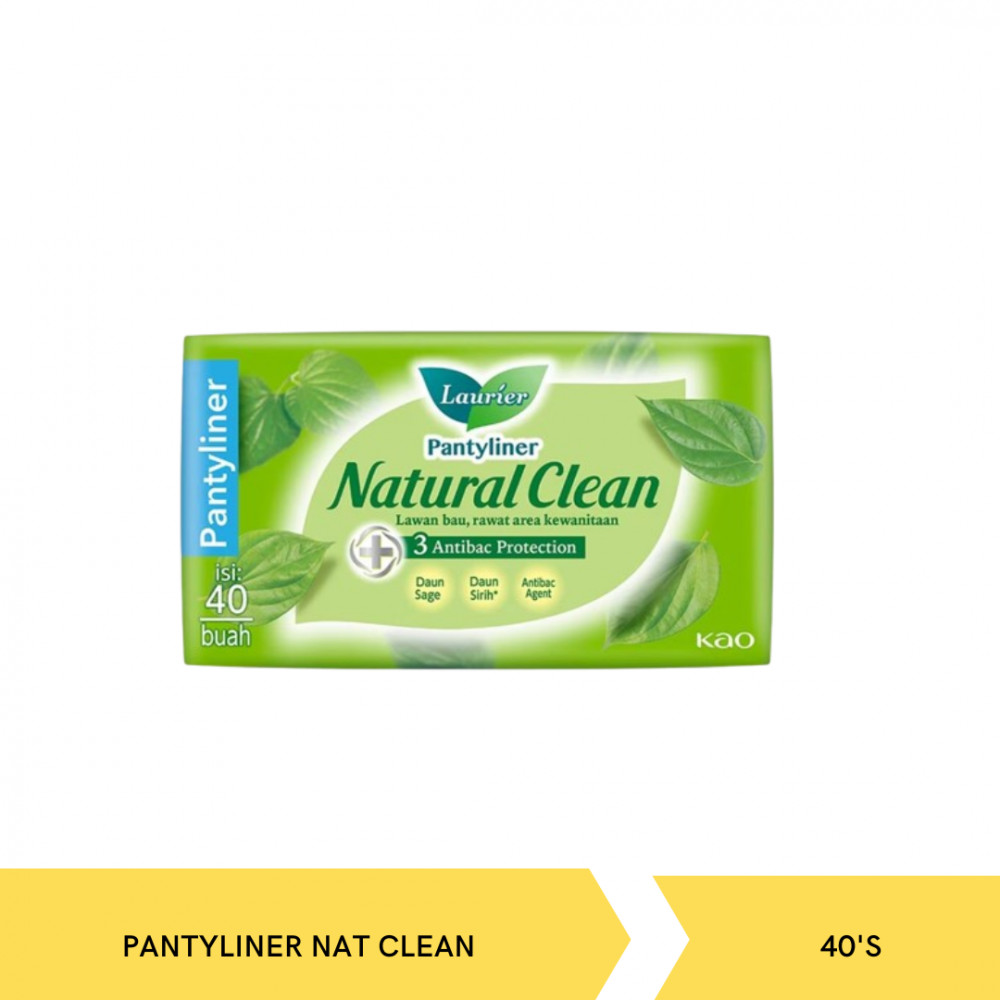 LAURIER PANTYLINER NAT. CLEAN DAUN SIRIH 40`S X 42