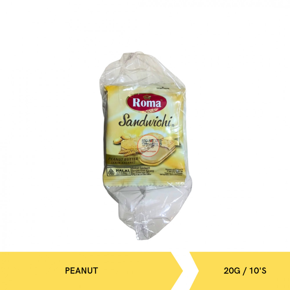 ROMA SANDWICHI PEANUT RCG PACK 20G/10`S X 12
