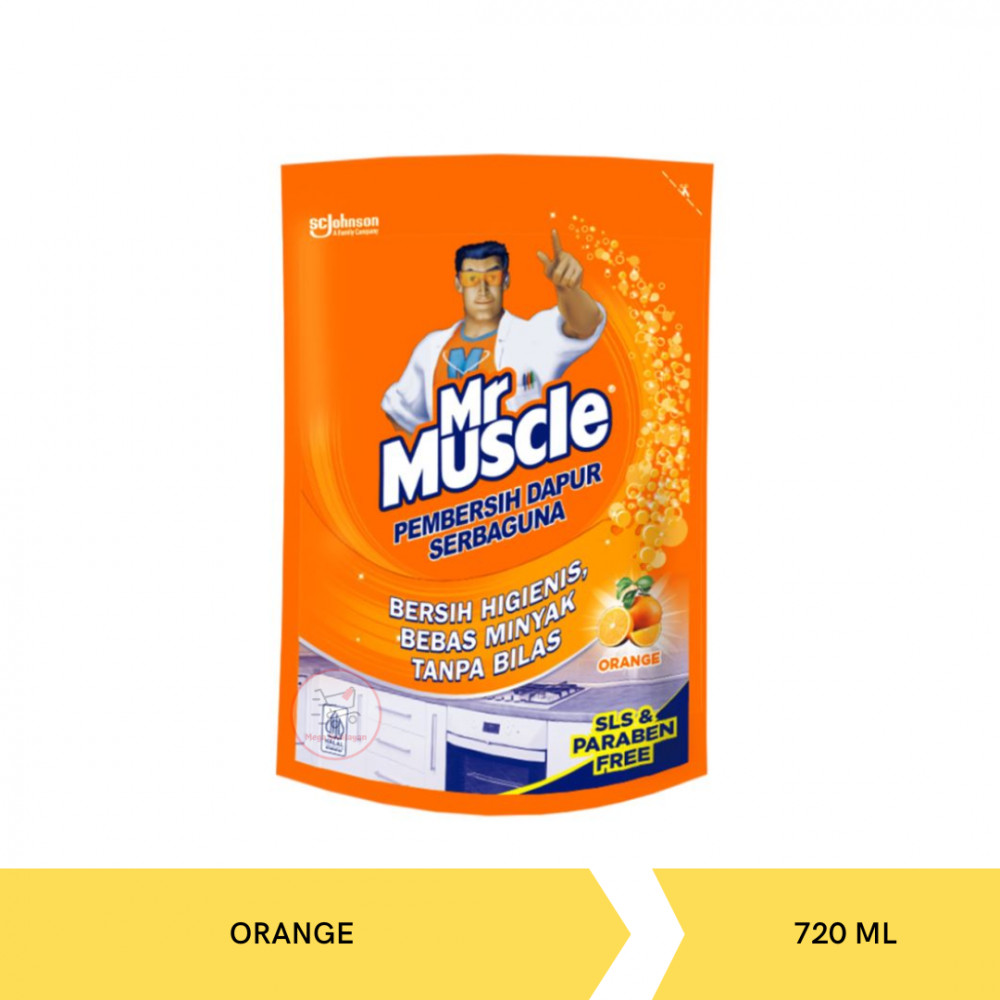 MR MUSCLE KITCHEN ORANGE POUCH 720ML X 12