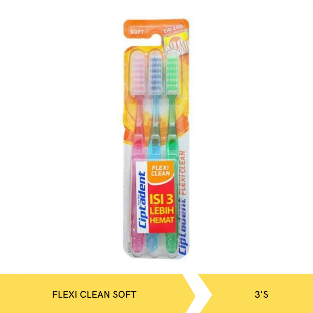 CIPTADENT T.BRUSH FLEXI CLEAN SOFT 3`S