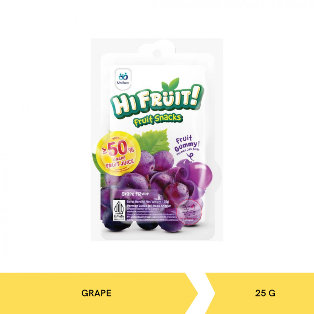 HI FRUIT SNACK GUMMY GRAPE 25G X 144