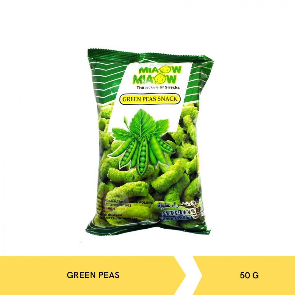 MIAOW-MIAOW GREEN PREAS SNACK 50GX15