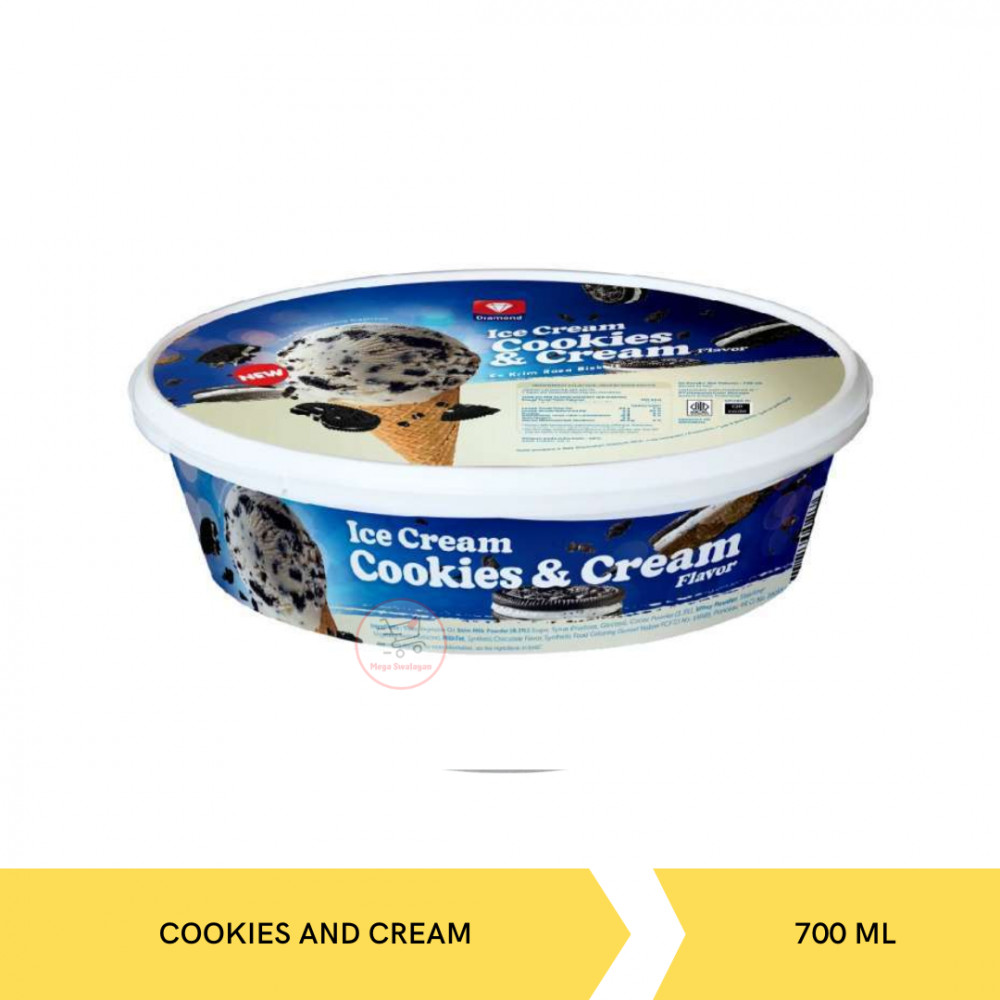 DIAMOND ICE CREAM COOKIES CREAM 700MLX4