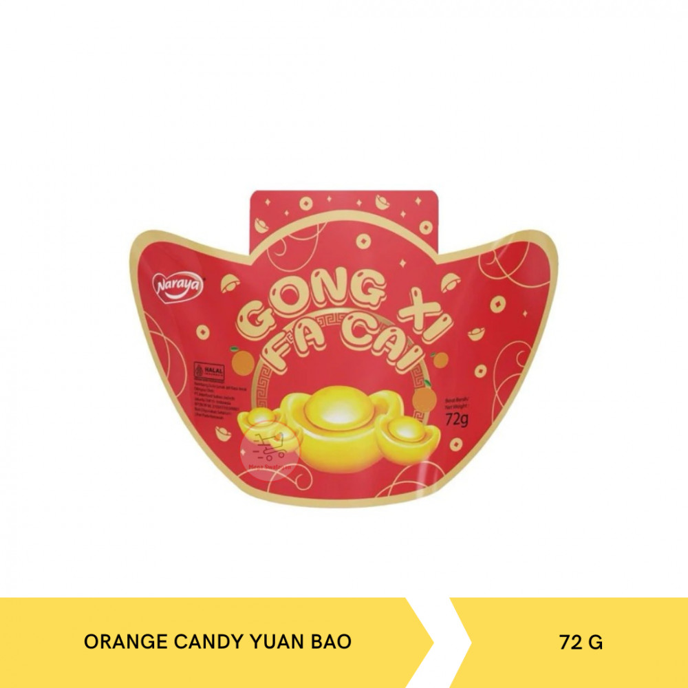 NARAYA ORANGE CANDY YUAN BAO 72G X24