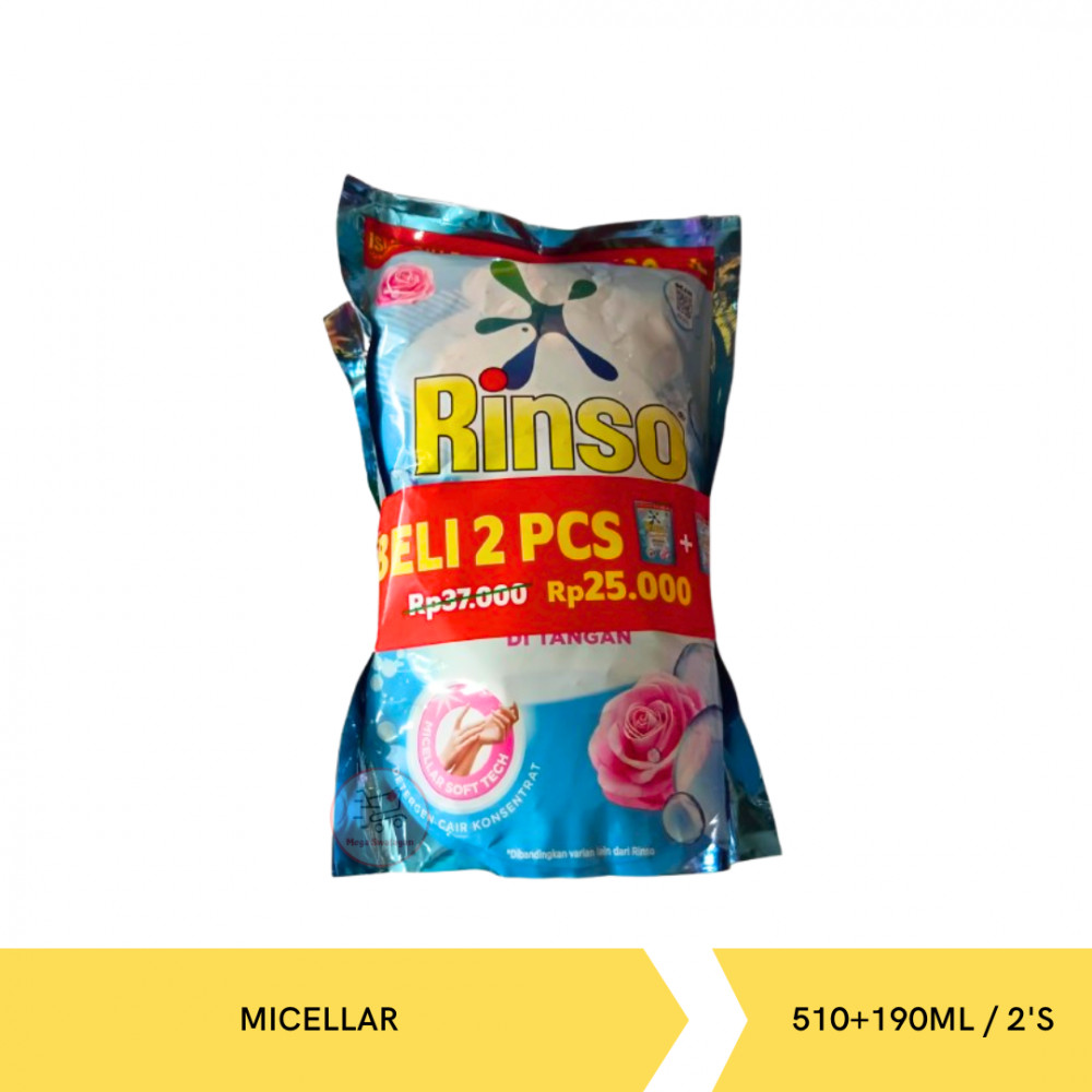 RINSO SENSI FRESH LIQ MICELLAR PACK 510+190ML/2`S X 6