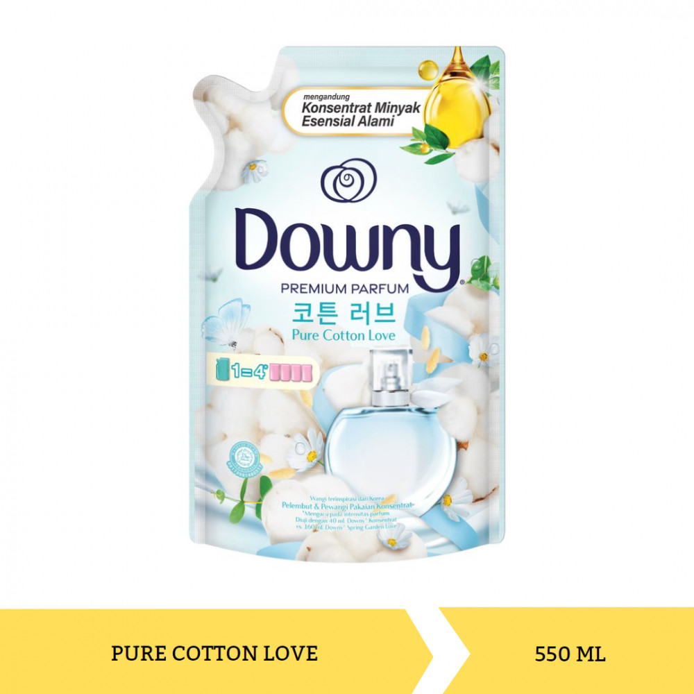 DOWNY PELEMBUT PURE COTTON POUCH 550ML X 12