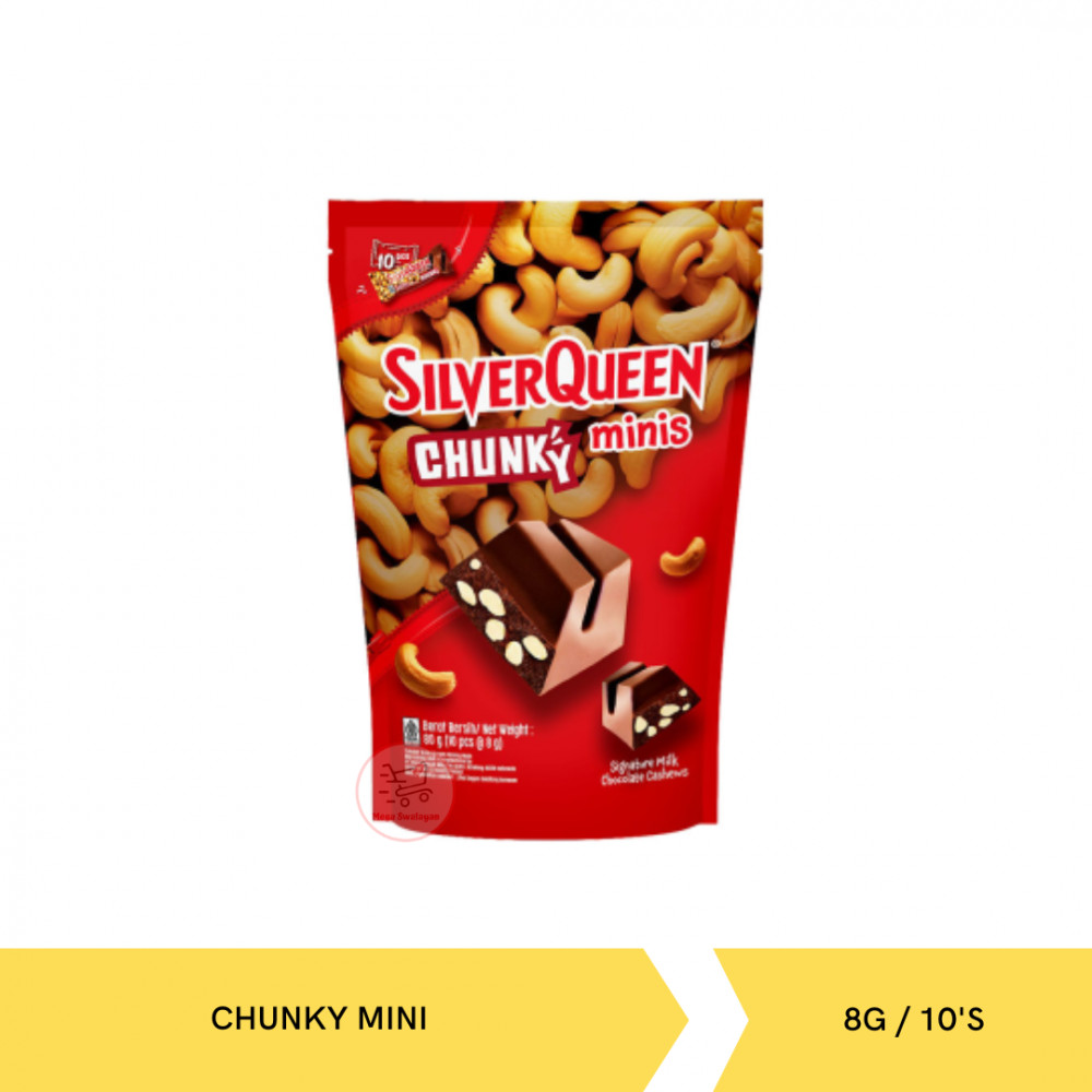 SILVER QUEEN CHUNKY MINIS POUCH 8G/10`S X 12