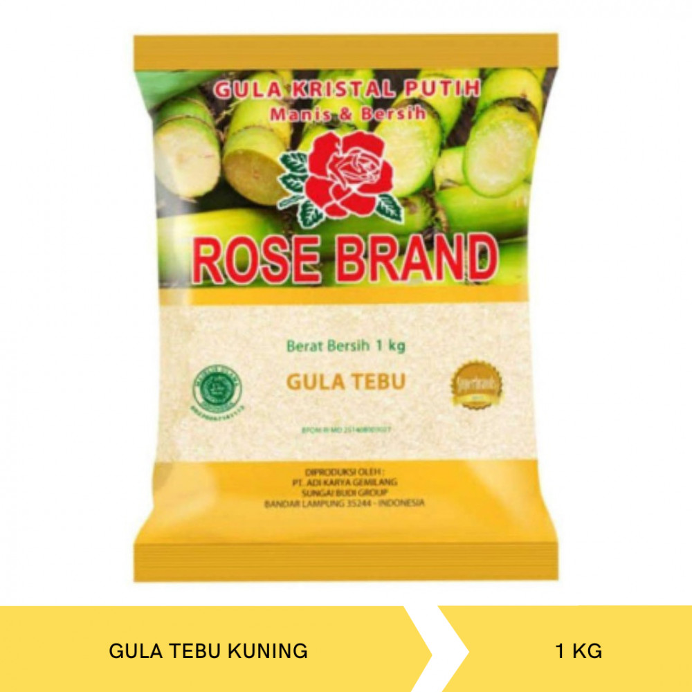 ROSE BRAND GULA TEBU KUNING 1KG X 20