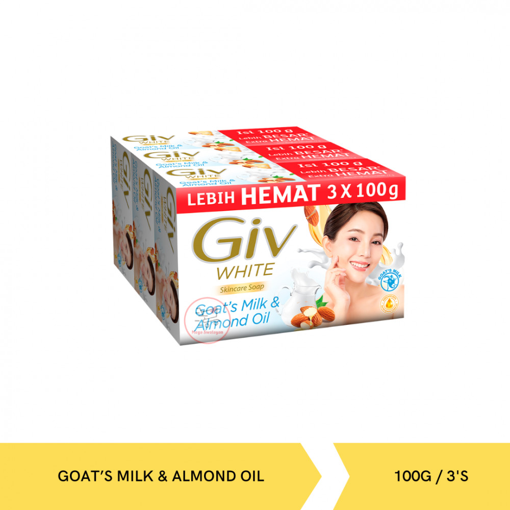 GIV SOAP  GOATS MILK&ALM OIL PACK 100G/3`S X 24