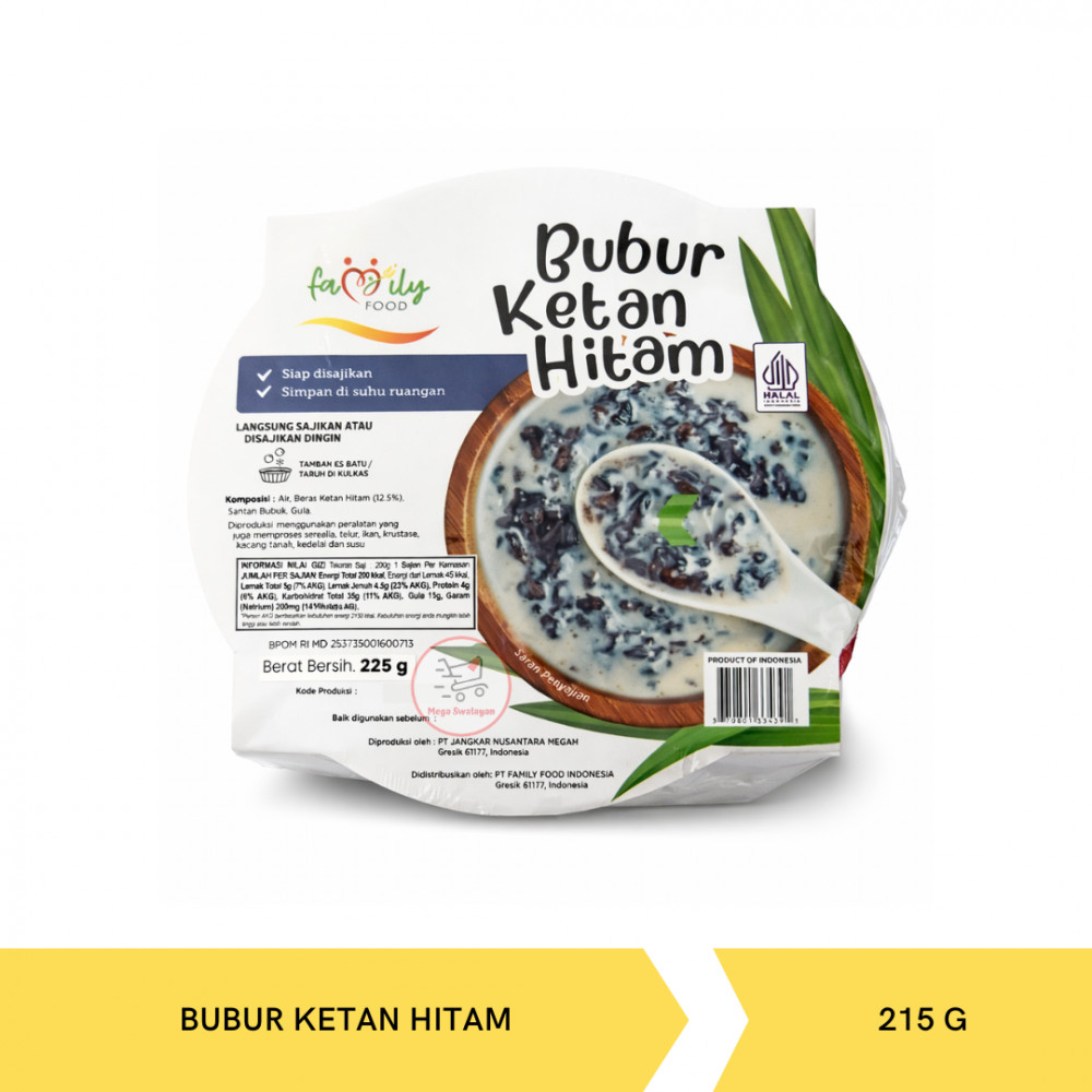 FAMILY FOOD BUBUR KETAN HITAM 225G X 24