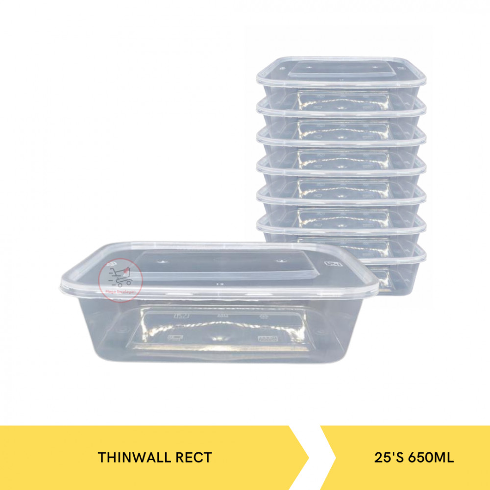 BEST FRESH PP THIN WALL RECT ISI 25`S 650ML